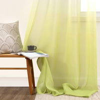 1 x RAW Customer Returns MIULEE Curtains Transparent Curtains Gradient Voile Sheer Set of 2 Curtains with Eyelets Decorative Curtain Window Curtain for Bedroom and Living Room 215 cm x 140 cm H x W White Green - RRP €28.48