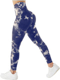 1 x Brand New TAYOEA Damen Tie Dye Scrunch Leggings Yoga Lange Leggings Slim Fit Fitnesshose Sporthosen Blickdicht Sport Yogahose Nahtlos Push up Leggings Hohe Taille bung Fitness Joggen, Tie Dye Dunkelblau,S - RRP €26.99