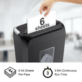 1 x RAW Customer Returns Bonsaii paper shredder, shreds 6 sheets at once, can shred credit cards and paper clips, paper shredder with a 13-litre waste container - RRP €36.12