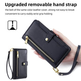 1 x RAW Customer Returns Myriadunsell Case for Xiaomi 14 with Lanyard, Flip Wallet Phone Case with Magnetic Zipper and Stand 5 Card Slots Folio Made of Luxurious Vegan Leather Black - RRP €18.14