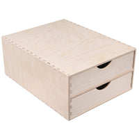 1 x RAW Customer Returns Creative Deco drawer box drawer unit 2 drawers 33 x 25 x 13.5 cm - 1 cm Mini chest of drawers for small items made of birch plywood Organization system for storage, decoupage decoration - RRP €42.3