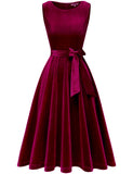 1 x Brand New Gardenwed Women s Velvet Dress 50s Cocktail Dress Rockabilly Dresses Petticoat Festive Wedding Burgundy L - RRP €38.14