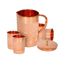 1 x RAW Customer Returns Zap impex luxury pure copper jug with 4 glasses of gold - RRP €49.99