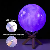 5 x RAW Customer Returns Moon Lamp Kids Hanging Night Light 3D Galaxy Lamps 5.9 Inch for Girl Lovers Ages 3 and Up Teen Girls Birthday Gifts, 16 Colors Bedside Lamp with Stand Touch Pat Remote Control - RRP €102.0