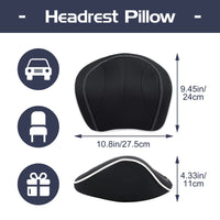 1 x RAW Customer Returns ZATOOTO Car Headrest, Soft Leather Car Cervical Pillow Cushion for Driving Office Gaming, Comfortable Breathable Black  - RRP €27.2