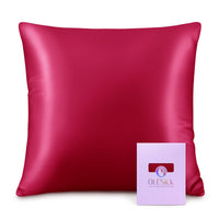 1 x RAW Customer Returns OLESILK Silk Pillowcase Pillowcase Hair and Skin Care with Zipper 16 Momme 1 Piece Wine Red 40x40cm - RRP €19.15