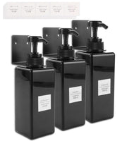 6 x Brand New JMIATRY 3 Pack Soap Dispenser Black 500ml, Shampoo Dispenser for Shower, Shampoo Bottles for Filling Shampoo, Conditioner, Hand Sanitizer - RRP €96.78