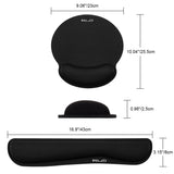 1 x RAW Customer Returns ELZO 2-Set Mouse Pad with Wrist Rest, Gel Cushion Mouse Pad and Ergonomic Memory Foam Keyboard Wrist Rest Set, Waterproof Wrist Rest for Computer and Laptop, Black - RRP €20.15