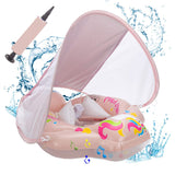 1 x RAW Customer Returns Baby swimming ring with removable sunroof, swimming aid with adjustable shoulder straps, swimming trainer, with inflatable swimming float for ages 3-36 months. Pink  - RRP €24.19