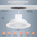 1 x RAW Customer Returns DUSKTEC Alexa Smart Recessed LED Downlight, White Round LED Ceiling Recessed Spotlight, 2700K-6000K Dimmable, Smart Bluetooth LED Portholes for Bathroom Living Room Kitchen, Controlled by APP - RRP €42.22