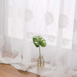 1 x RAW Customer Returns MIULEE curtains with floral embroidery, white curtains for living room, bedroom curtain, transparent with eyelets, set of 2 voile flowers, transparent curtains, each H 225 x W 140 cm - RRP €27.59