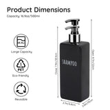 1 x RAW Customer Returns Segbeauty soap dispenser, 3 pieces 500 ml soap dispenser set with labels for shampoo conditioner body soap, shampoo bottles for filling for kitchen and bathroom, black - RRP €20.99