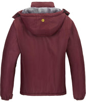 1 x RAW Customer Returns SwissWell Men s Outdoor Jacket Winter Waterproof Ski Jacket Fleece Lining Functional Jacket with Zip Pocket Red Wine L  - RRP €73.99