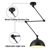 1 x RAW Customer Returns Hanging lamp dining table E27, pendant light black height adjustable pendant light vintage industrial with swivel arm round metal lampshade dining room lamp pendant lamp for kitchen living room bedroom - RRP €70.48