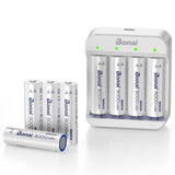 1 x RAW Customer Returns BONAI Rechargeable AA Lithium Batteries 1.5V 3000mWh - High Capacity, Constant Output, Intelligent Charging Protection, Fast Charging, 8 Batteries and Type C Charger - RRP €33.99