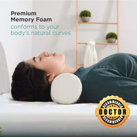 1 x RAW Customer Returns Milliard neck roll memory foam with bamboo cover, Oeko-TEX certified pillow round medium hard 10 x 43 cm, perfect for allergy sufferers, travel pillow, neck pillow, back pillow, knee roll - RRP €25.75