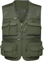 1 x Brand New Men s Outdoor Vest with Many Pockets Fishing Vest Light Safari Vest Summer Multifunctional Breathable Nylon Fishing Vest - RRP €27.6