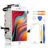 1 x RAW Customer Returns Yodoit complete display for iPhone 7 Plus LCD screen pre-assembled white, digitizer assembly glass touchscreen with front camera proximity sensor earpiece repair kit replacement screen tools - RRP €38.99