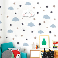 1 x Brand New HGDESIGN Wall sticker wall decal 3D cloud star children s room baby room child baby boy girl bedroom wall sticker wall decoration variant B  - RRP €20.4