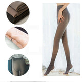 2 x Brand New 220g Fake Translucent lined leggings women tights women winter Warm Fleece Tights Black - RRP €21.62