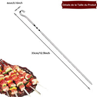 1 x RAW Customer Returns 20pcs Kebab Skewers, Metal Skewers, Skewers for Grilling, Flat Skewers, BBQ Kebab Rack, Reusable Stainless Steel Skewers, Skewers Skewers, 20pcs - RRP €7.04