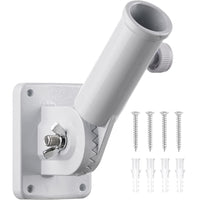 1 x RAW Customer Returns Yitobici Flagpole Holder Mounting Bracket, White Adjustable Flagpole Holder, Flagpole Holder with Screws White  - RRP €26.4