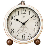 1 x RAW Customer Returns Justup Alarm Clock, 5.2 Inch White Vintage Retro Desk Analog Quartz Clock with No Ticking, Silent, Battery Operated Quartz Movement, HD Glass for Bedroom Living Room Kids White  - RRP €17.99