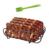 1 x RAW Customer Returns AISHNA Ribs, Roast and Rib Holder, BBQ Grill for Grilled Lamb Chops, Grilled Steak, Grilled Ribs, Suitable for Gas Grills and Charcoal Grills. - RRP €16.13