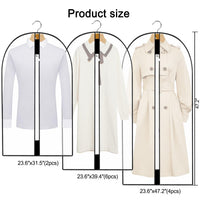 1 x RAW Customer Returns 12PCS Clothes Covers with Zip, Anti Dust Waterproof Moth Moisture, Anti-Dust Transparent Protective Covers for Shirts Suits Coats Clothes Covers Garment Bag - RRP €18.13