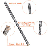 1 x RAW Customer Returns 10 Piece SDS-Plus Drill Bit Set, Lytool Professional Crosshead Concrete Drill Bits for Drilling in Concrete, Natural Stone, Masonry 5, 6, 8, 10, 12 mm  - RRP €18.14