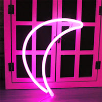 4 x Brand New Nordstylee Moon Neon Sign LED Moon Neon Sign for Wall Decoration Kids Room Bedroom Birthday Wedding Party Gifts Pink  - RRP €81.6