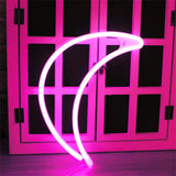 4 x Brand New Nordstylee Moon Neon Sign LED Moon Neon Sign for Wall Decoration Kids Room Bedroom Birthday Wedding Party Gifts Pink  - RRP €81.6