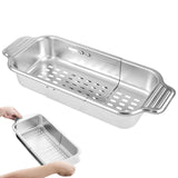 1 x RAW Customer Returns Extendable strainer for the sink Stainless steel kitchen organizer variable strainer basket for washing vegetables and fruit and draining pasta Camping dishes - RRP €23.99