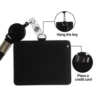 1 x RAW Customer Returns HYCOPROT ID card holders PU leather with 1 ID window and 1 card slot ID card holder with key ring clip and snap hook ID card holder for office business student - RRP €7.86