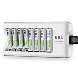 1 x RAW Customer Returns EBL AA AAA battery pack - 4x AA battery 2800mAh and 4x AAA battery 1100mAh, type NI-MH rechargeable batteries 8 pieces - RRP €21.6