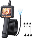 1 x RAW Customer Returns Endoscope camera with light, QIMIC endoscope 1080P HD pipe camera channel camera with 8 LEDs, 2.4 IPS IP67 screen inspection camera live image with 2X zoom semi-rigid cable 16.4FT, 2000mAh battery - RRP €37.99