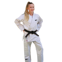 1 x RAW Customer Returns Starpro Premium Cotton Judo Kimono - Professional Judogi for Training and Competition - Free White Belt - Men Women Children - 110-200 cm - White and Blue - RRP €38.49