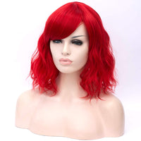 1 x RAW Customer Returns ATAYOU Short Red Cosplay Wig Women s Red Bob Synthetic Wig for Halloween and Carnival with 1 Wig Cap Short  - RRP €24.18