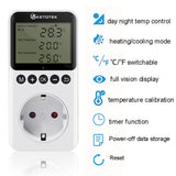 1 x RAW Customer Returns KETOTEK Digital Socket Thermostat with Day Night Timer, Plug Timed Thermostat Reptiles Terrarium Temperature Controller with Probe 220V - RRP €29.5