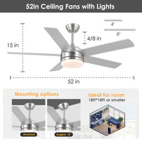 1 x RAW Customer Returns Mpayel 132cm Semi-Flush Wooden Ceiling Fan with Remote Control, 3 Color Temperature, 6 Speeds, 8H Timing, Quiet Motor Forward Reverse, Wood Brown - RRP €141.17