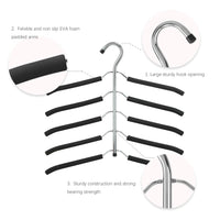 1 x RAW Customer Returns Multi-layer clothes hanger, 3 pack 5 hangers per hanger, with hanger space-saving for wardrobe, outerwear, space-saving, non-slip, multiple hangers, black 3 pack  - RRP €25.99