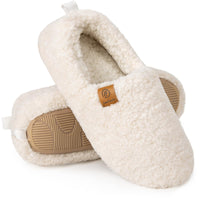 1 x RAW Customer Returns EverFoams Women s Warm Faux Wool Memory Foam Full Slippers, White, 40 41 EU - RRP €23.18