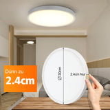 1 x RAW Customer Returns SYLSTAR Pack of 2 LED ceiling lights, 24W 2400LM ceiling lamp 3000K 4000K 6000K CCT selectable, modern flat round moisture-proof light IP44 ceiling lamps bedroom, ultra thin lamp ceiling for bathroom 30cm - RRP €38.3