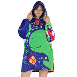 8 x Brand New Queenshin Oversized Hoodie Dinosaur Wearable Blankets Sweatshirt for Women, Warm Comfy Flannel Blanket Body Blanket, One Size - RRP €163.2