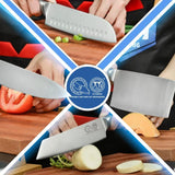 1 x RAW Customer Returns XYJ Professional Knife Sets with Roll Bag for Master Chefs Japanese Kitchen Knives Meat Cleaver - RRP €153.19