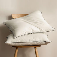 1 x RAW Customer Returns BPC down pillow 40x80 feather pillow set of 2, luxurious feather down pillow core surrounded by polyester and 100 organic cotton fabric, soft-medium sleeping pillow, pillow 40x80 cm - RRP €49.99