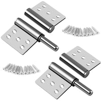 1 x RAW Customer Returns 2 pieces 304 stainless steel door hinge, 360 degree flag hinge, screw-on hinge foldable for unrebated wooden doors interior doors, screw-on hinge load capacity up to 80 kg, room door garden gate - RRP €17.14