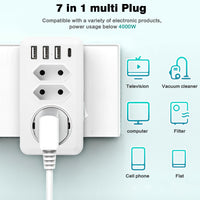 1 x RAW Customer Returns Ailao multiple socket with USB double plug for socket multiple plug 1 socket adapter 2 Euro double sockets 3 USB and 1 Type C connection Power up to 4000W max. 250V, 16A  - RRP €21.6