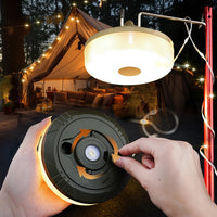 12 x RAW Customer Returns 10M camping fairy lights roll up, waterproof portable stowable camping lamp for outdoor use, camping lamp and LED fairy lights for room decoration and outdoor decor, warm light. Gray  - RRP €216.48