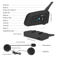 1 x RAW Customer Returns EJEAS V6PRO Motorcycle Intercom Bluetooth Headsets 1200m up to 6 Riders DSP Noise Reduction, Waterproof, Communication System for Motorcycles - RRP €97.99